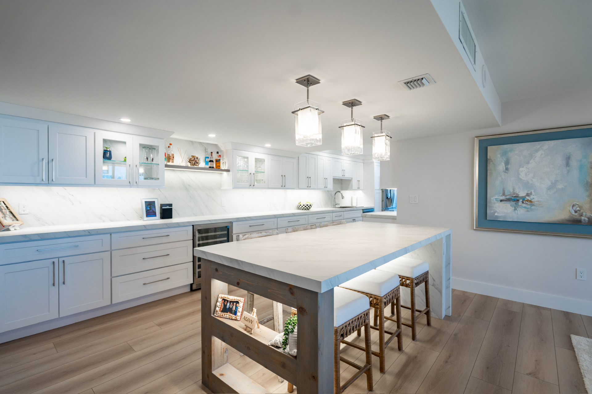 Coastal Marble Kitchen — after